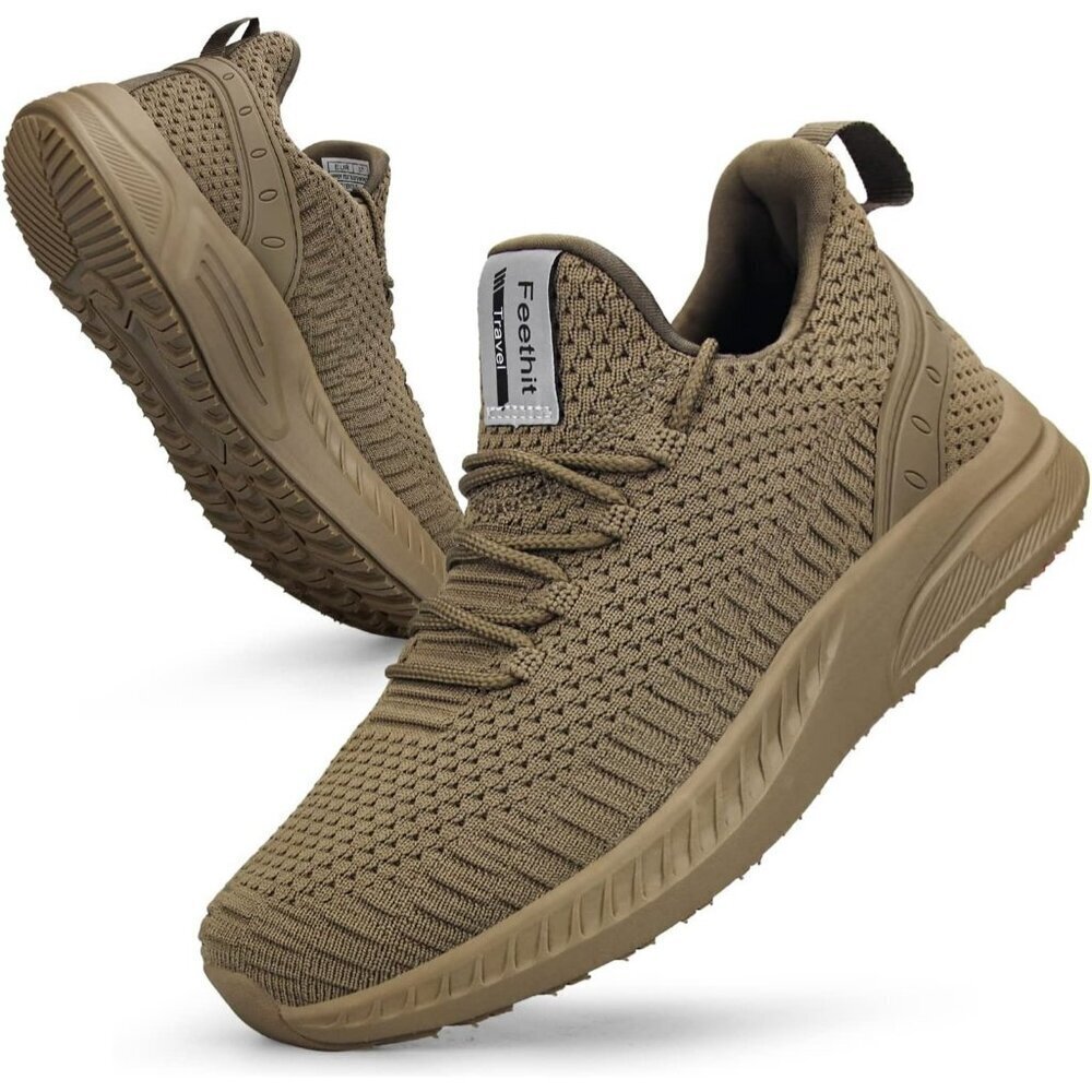 Brown Women's Tennis Running Shoes  Lightweight Walking Sneakers for Travel, Gym